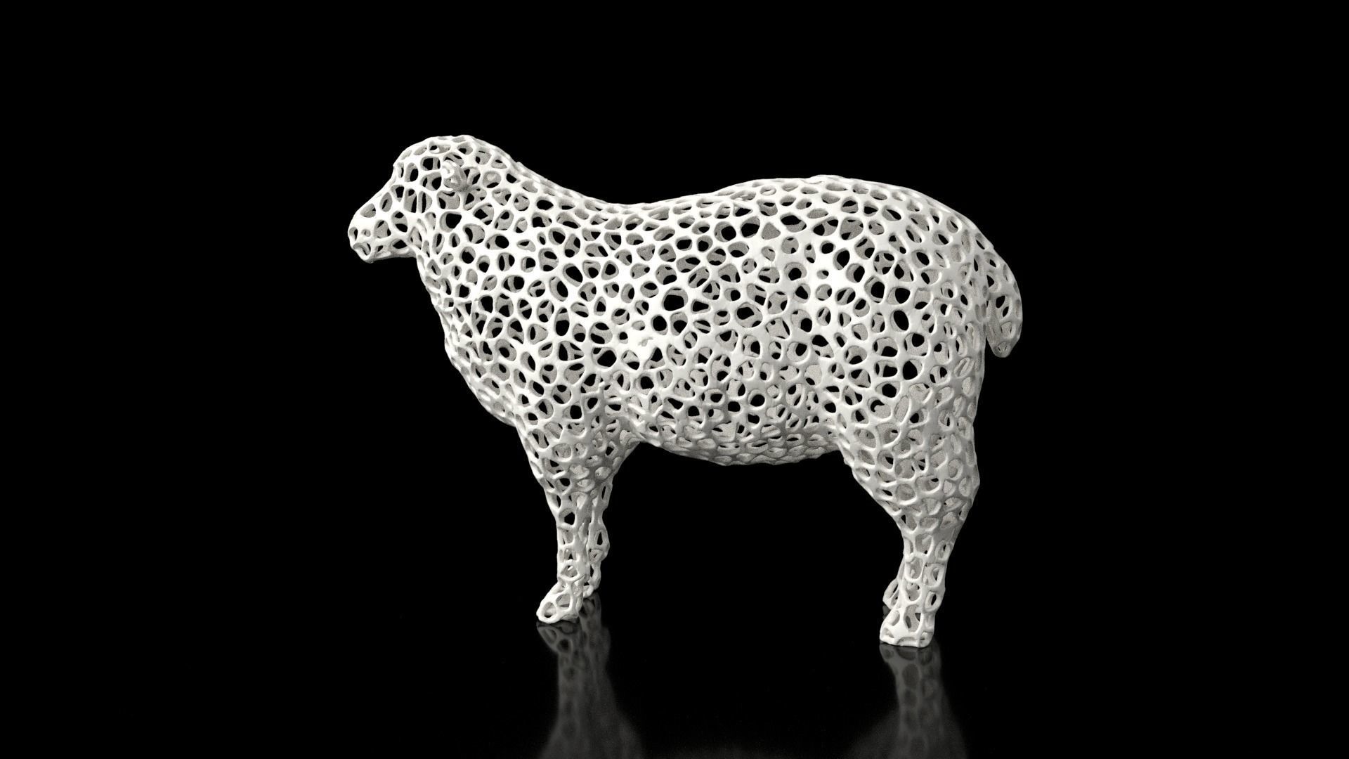 Sheep Voronoi Low-poly 3D model_6