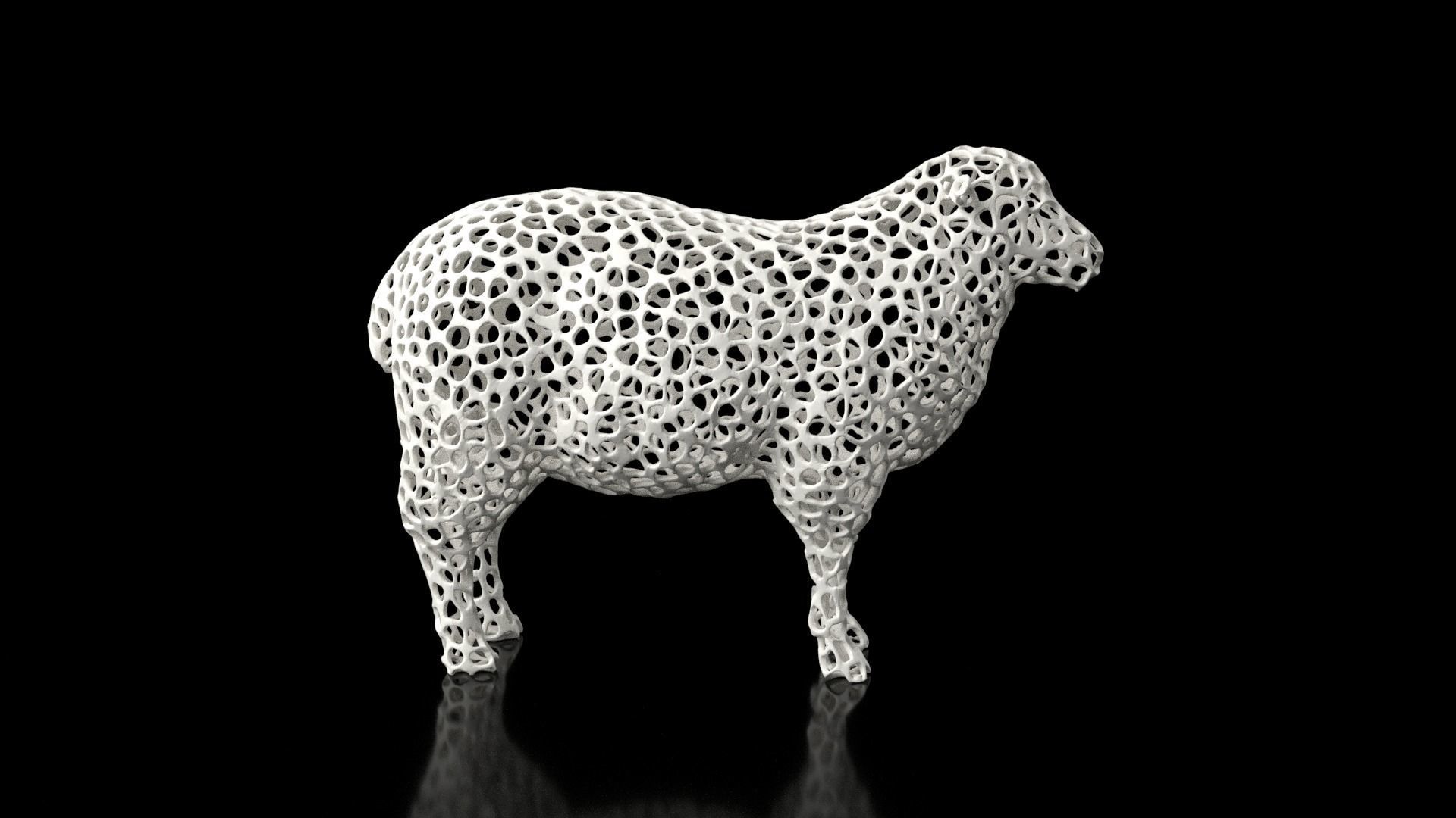 Sheep Voronoi Low-poly 3D model_3