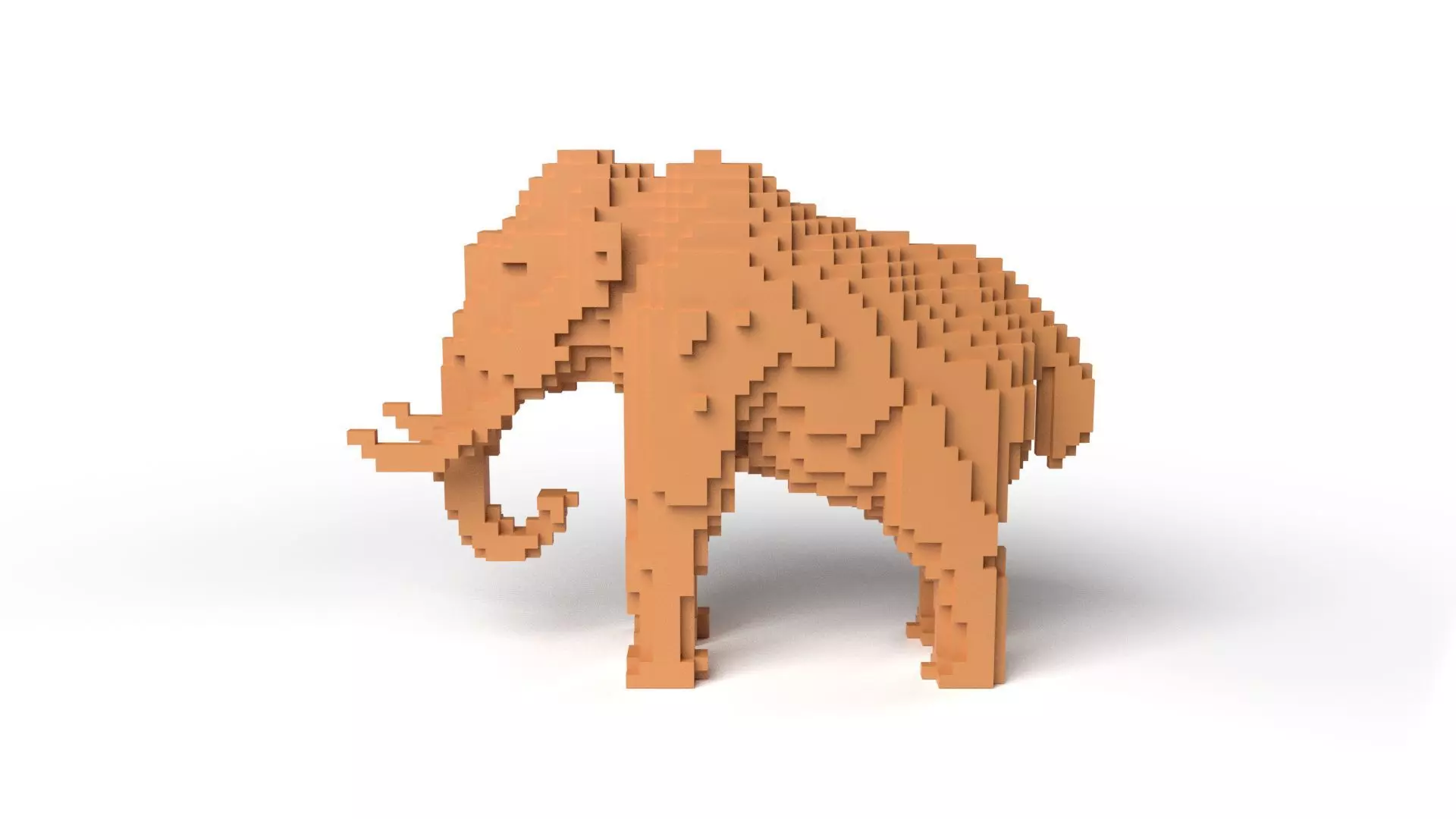 Mammoth Minecraft Voxel Low-poly 3D model_0