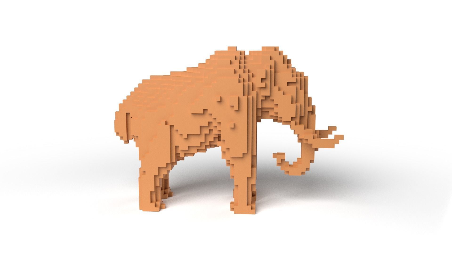 Mammoth Minecraft Voxel Low-poly 3D model_3