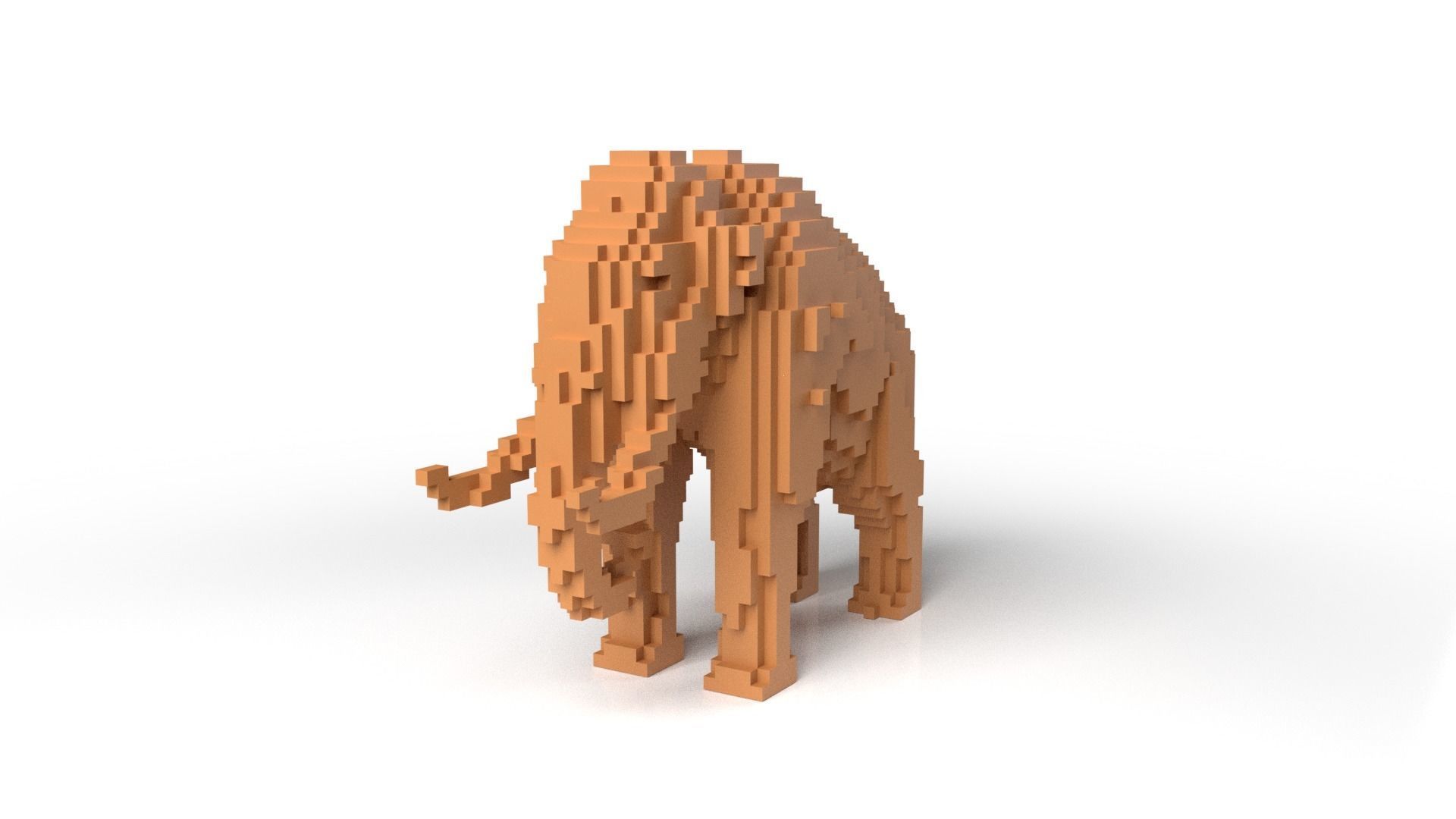 Mammoth Minecraft Voxel Low-poly 3D model_1