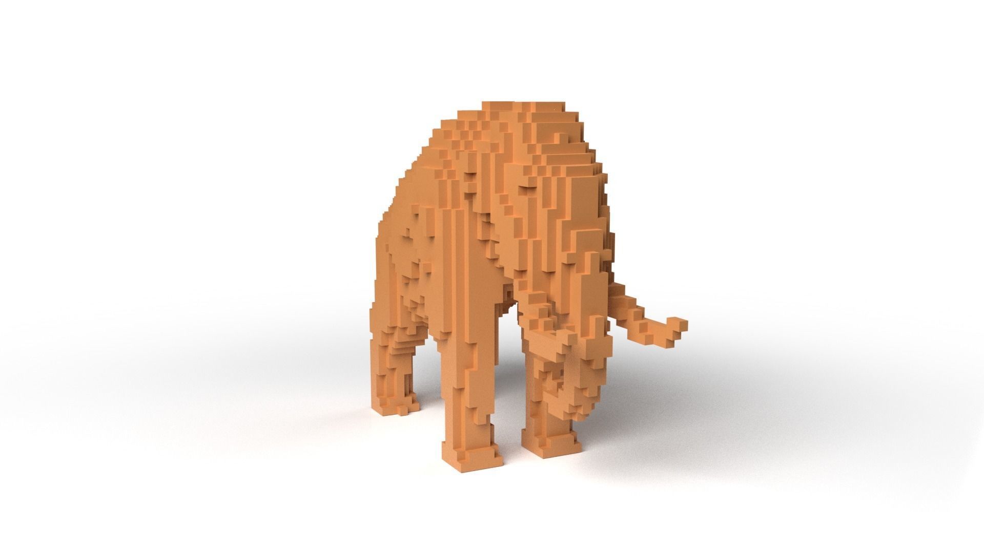 Mammoth Minecraft Voxel Low-poly 3D model_2