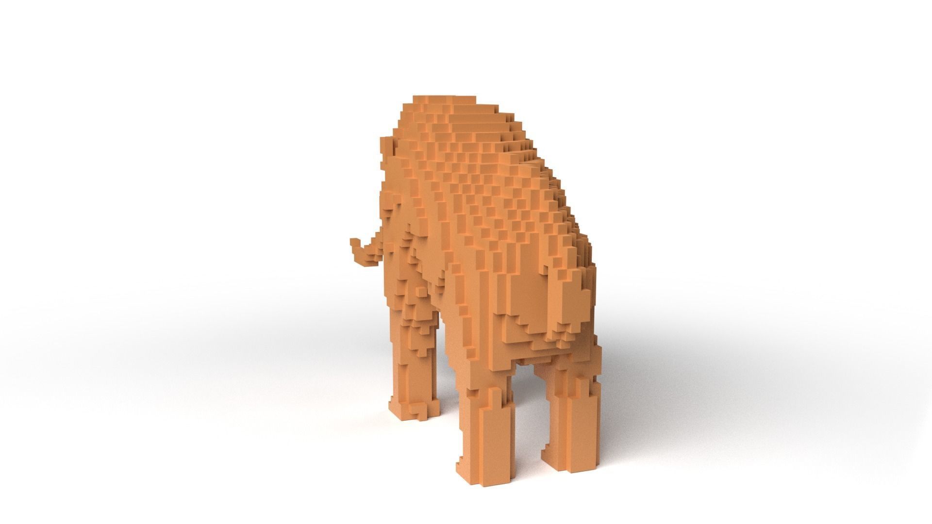 Mammoth Minecraft Voxel Low-poly 3D model_5