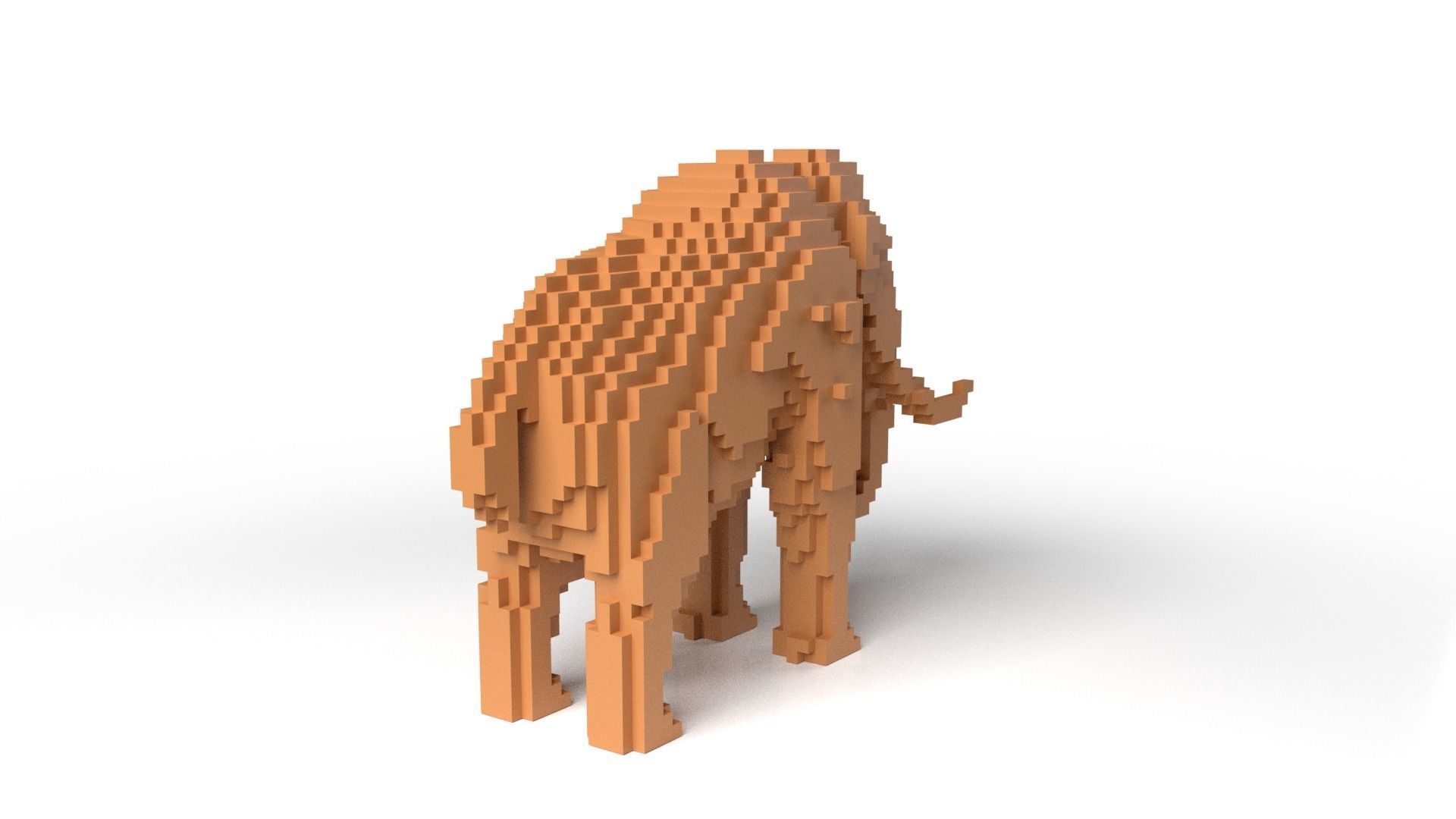 Mammoth Minecraft Voxel Low-poly 3D model_4