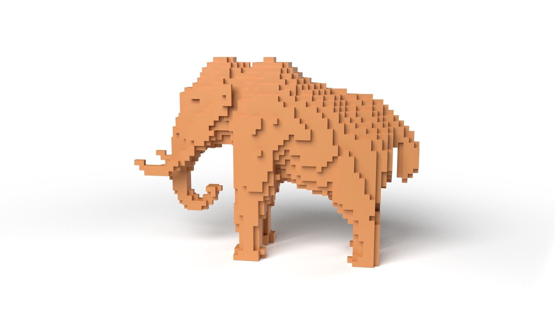Mammoth Minecraft Voxel Low-poly 3D model_6