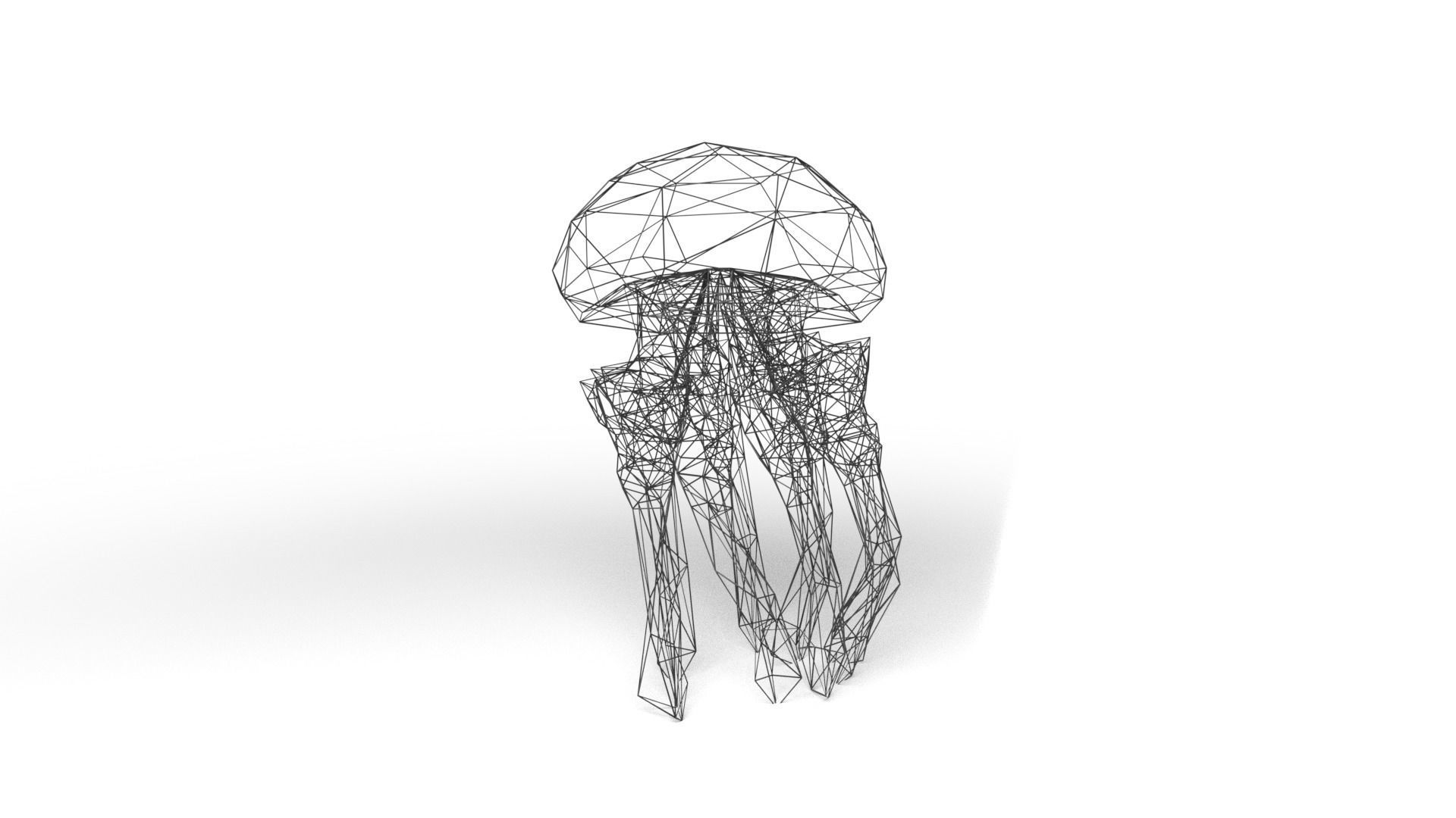 Jellyfish Wireframe Low-poly 3D model_5