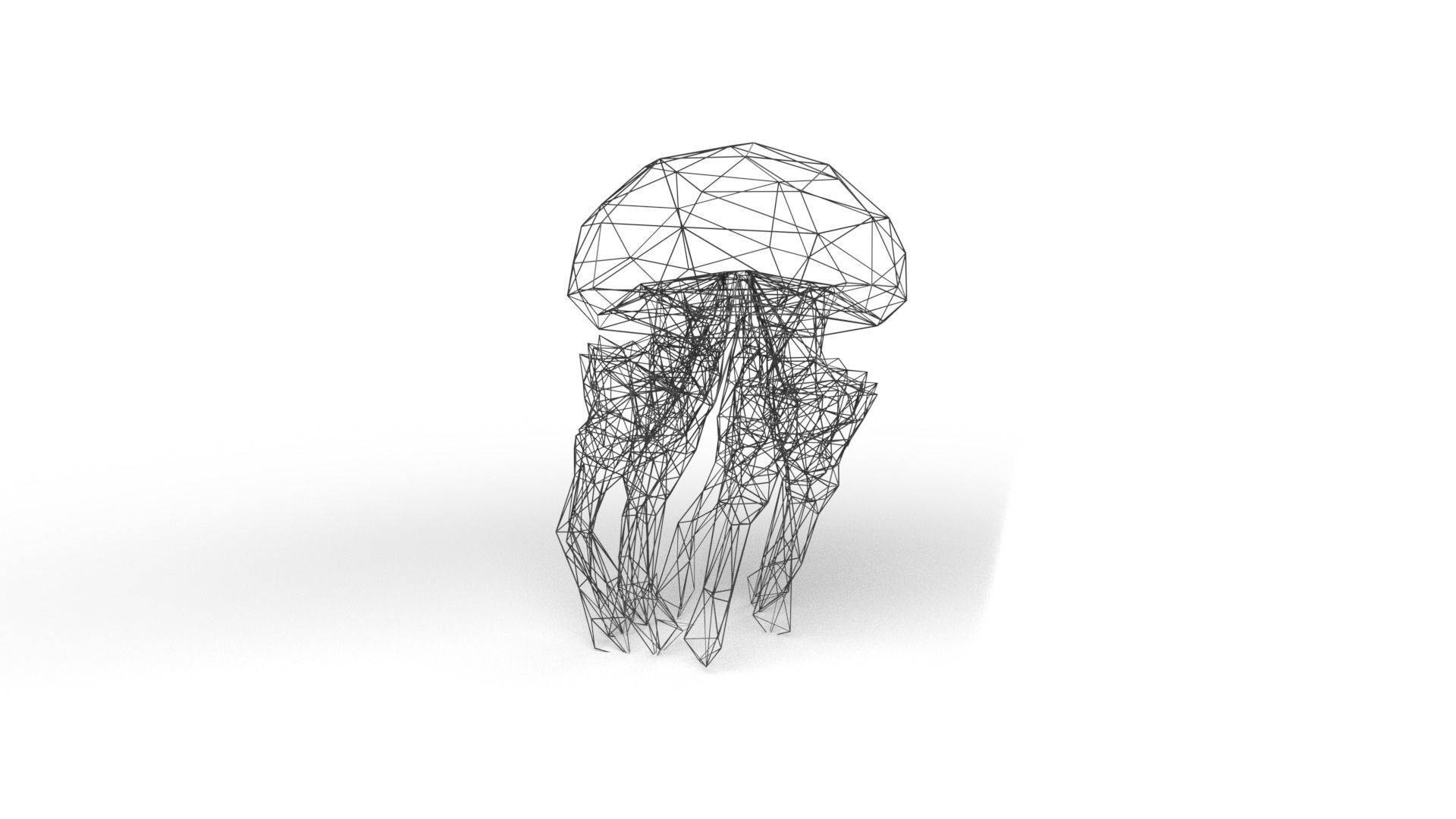 Jellyfish Wireframe Low-poly 3D model_2