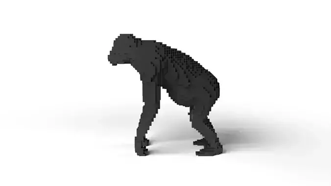 Orangutan Minecraft Voxel Low-poly 3D model