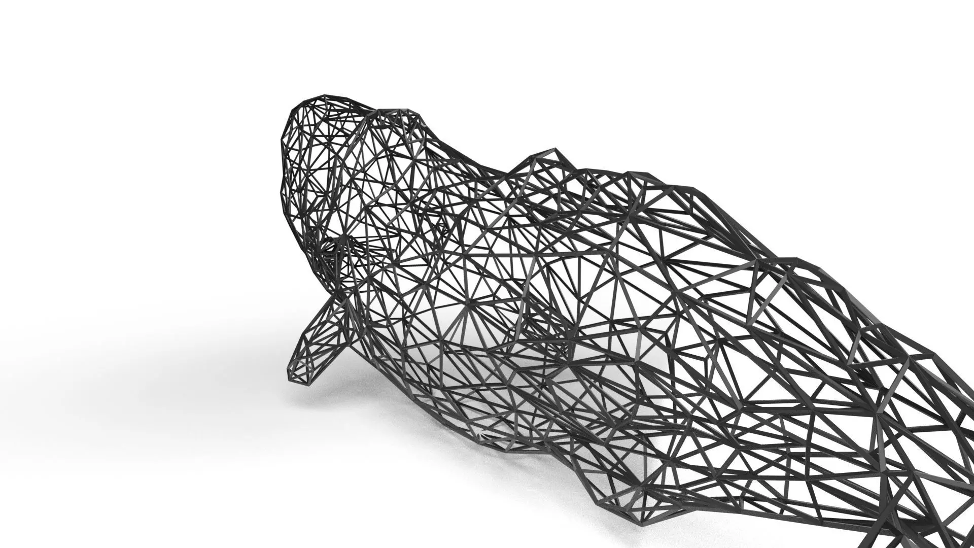 Whale Wireframetiger Low-poly 3D model_0