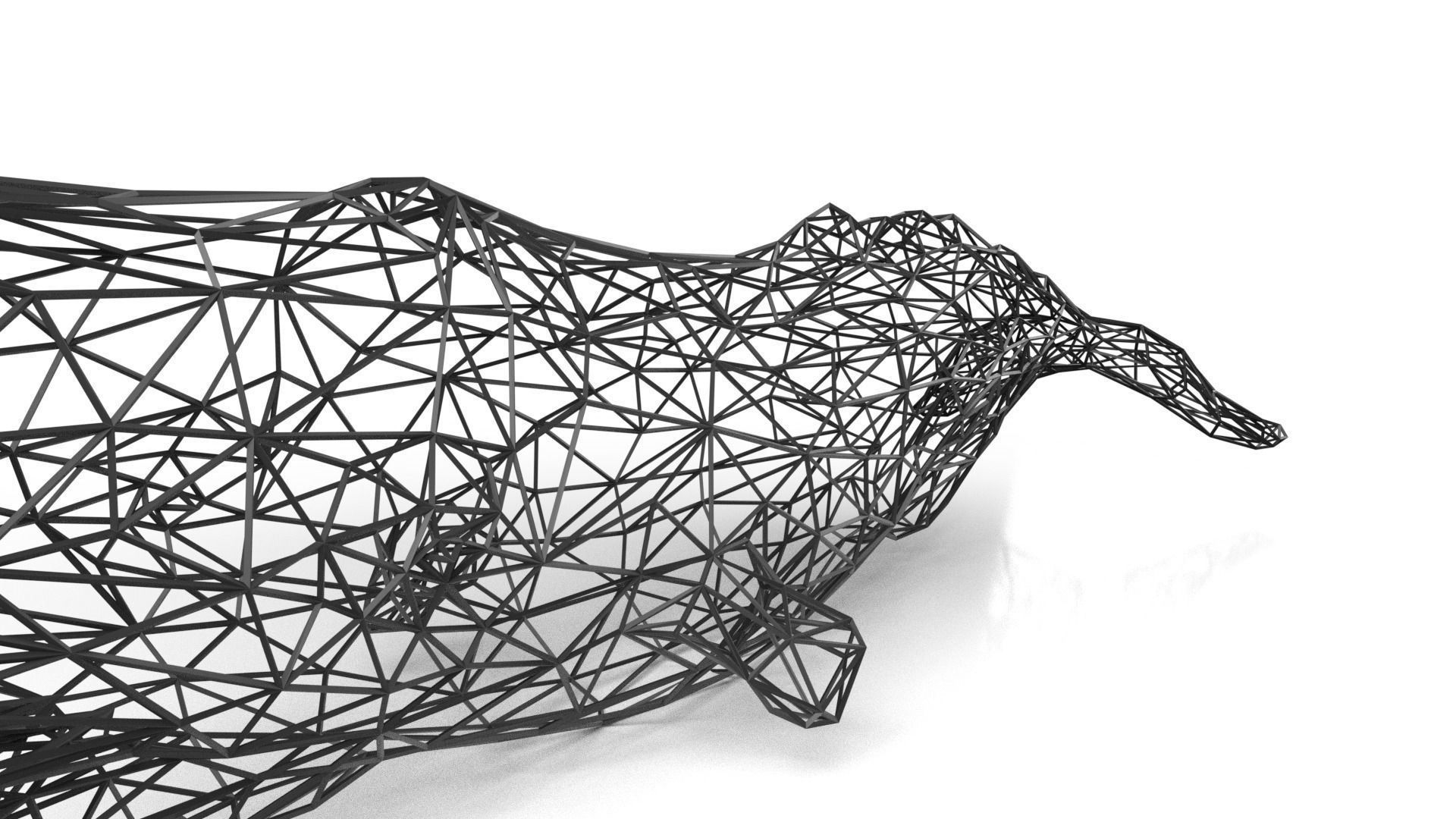 Whale Wireframetiger Low-poly 3D model_2