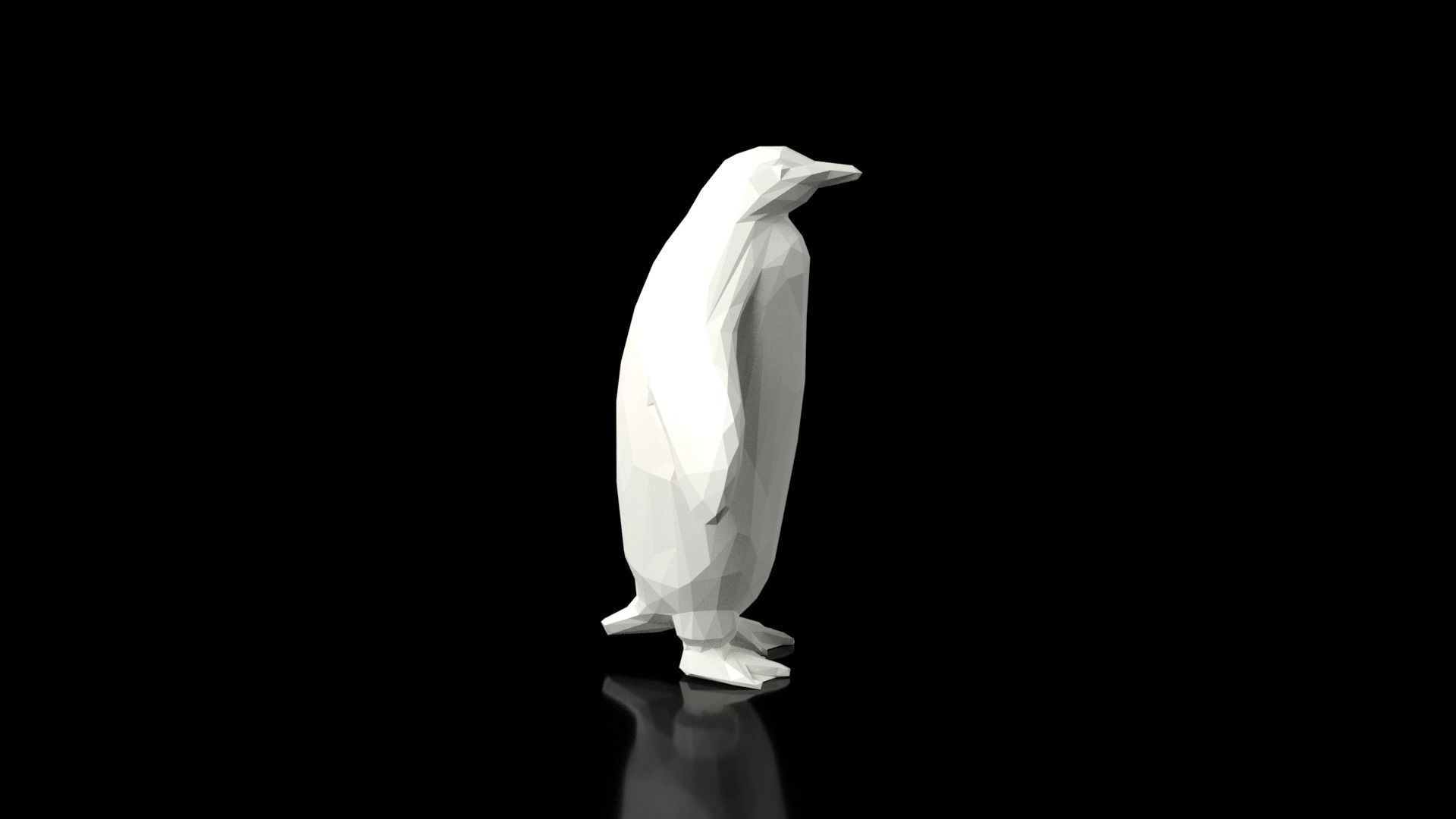 Penguin Low Poligonal Low-poly 3D model_3