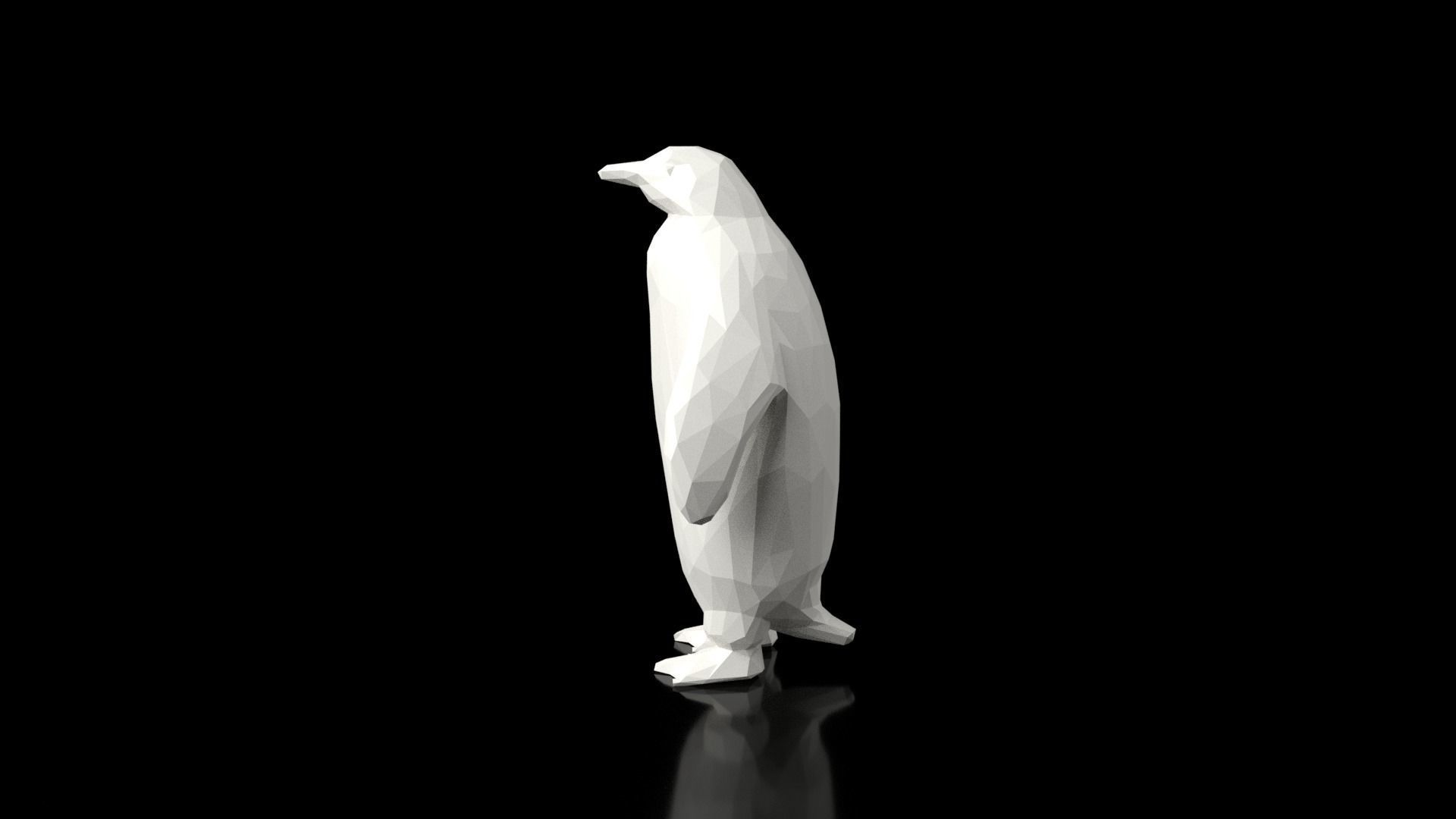 Penguin Low Poligonal Low-poly 3D model_6
