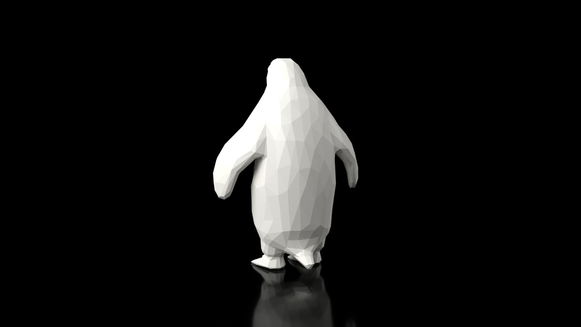 Penguin Low Poligonal Low-poly 3D model_5