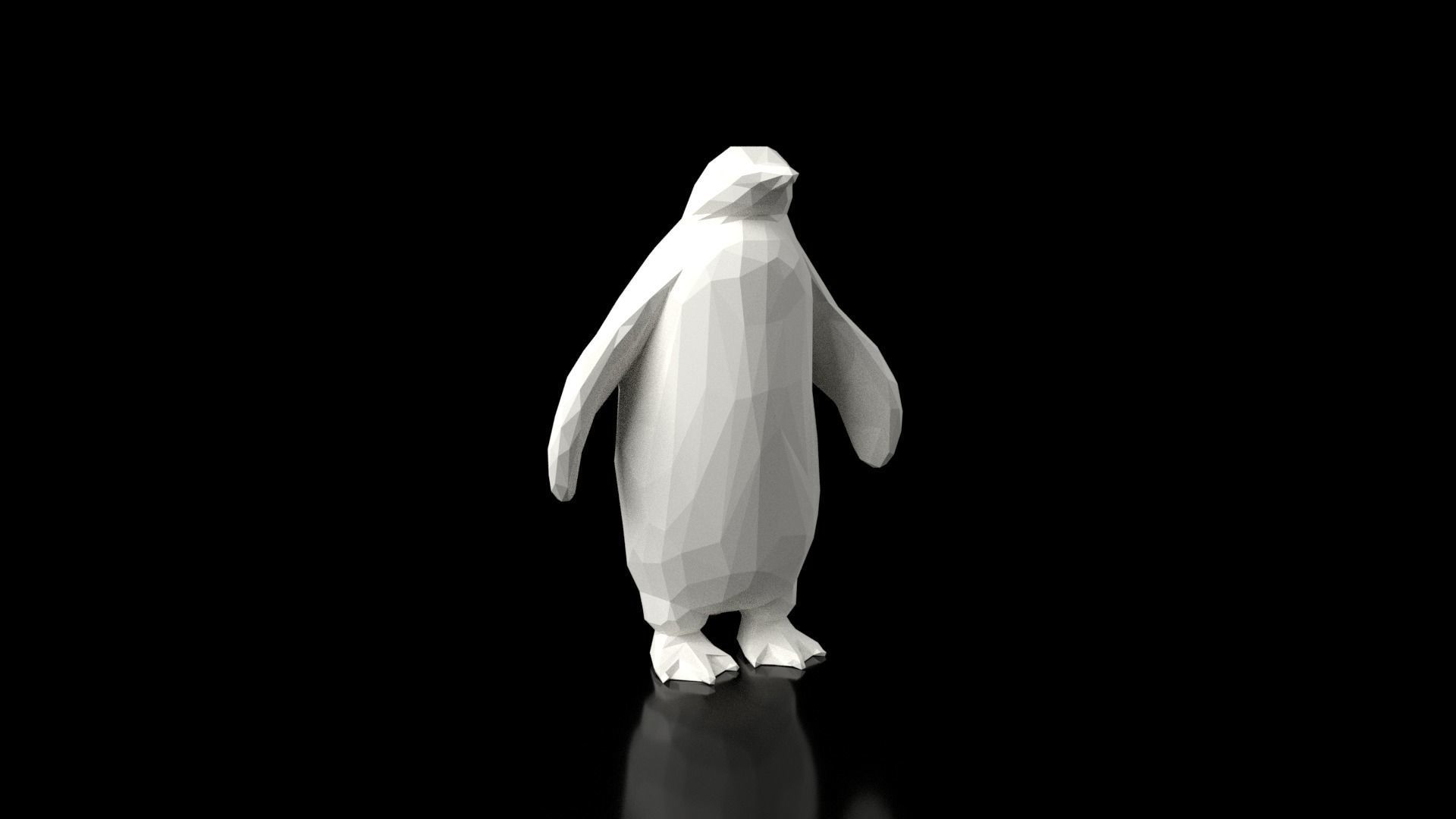 Penguin Low Poligonal Low-poly 3D model_2