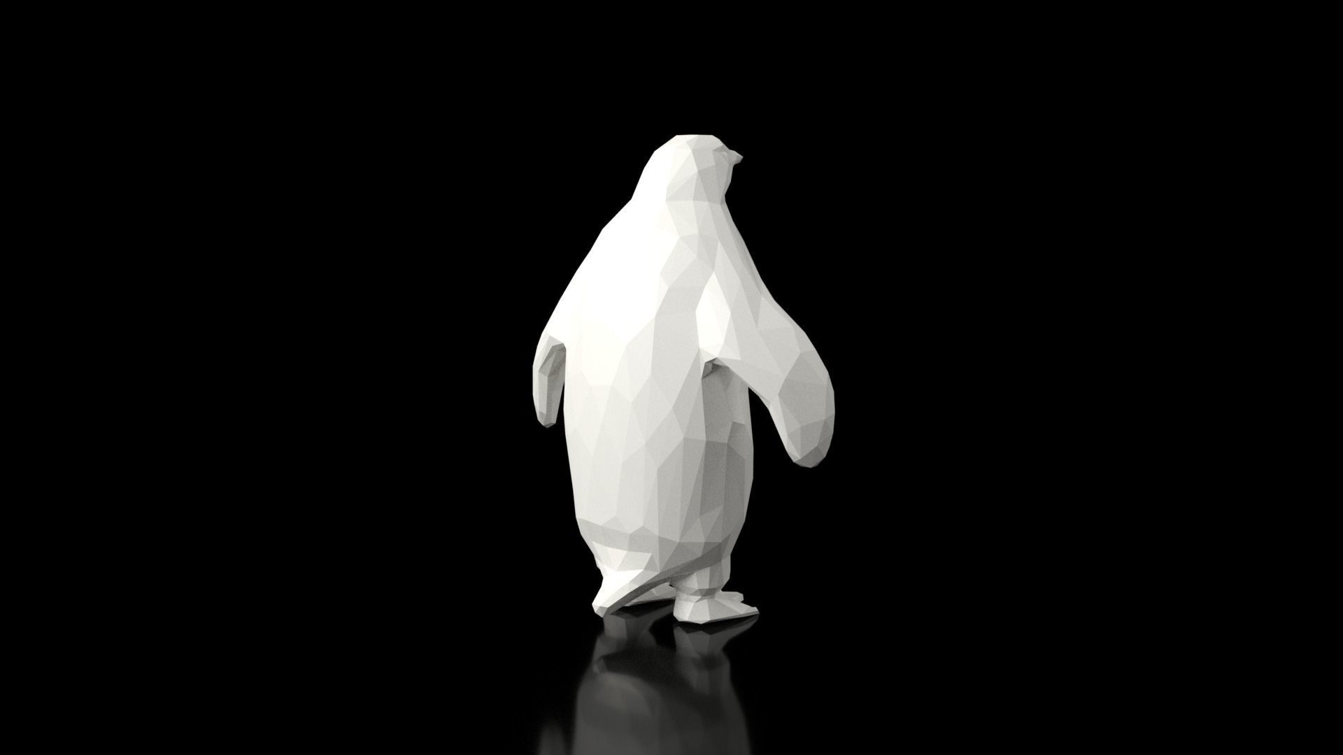 Penguin Low Poligonal Low-poly 3D model_4