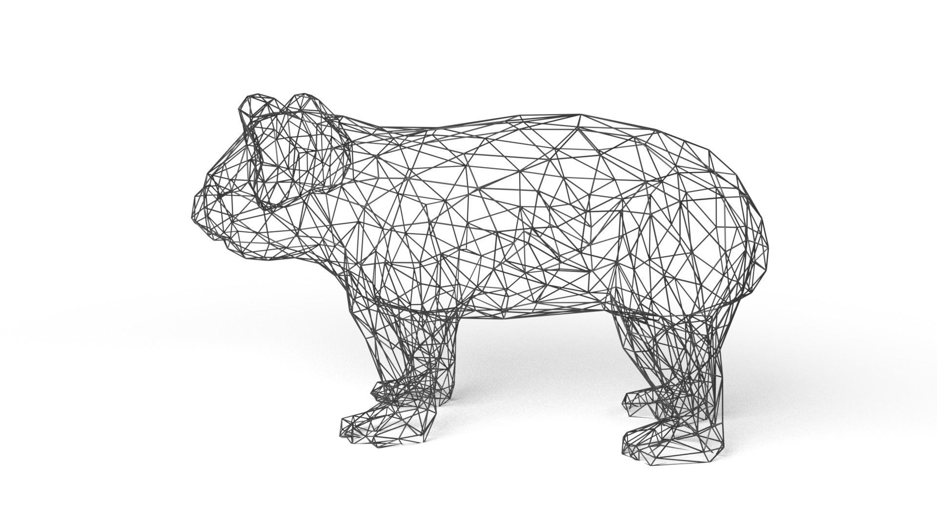 Koala Wireframe Low-poly 3D model_6