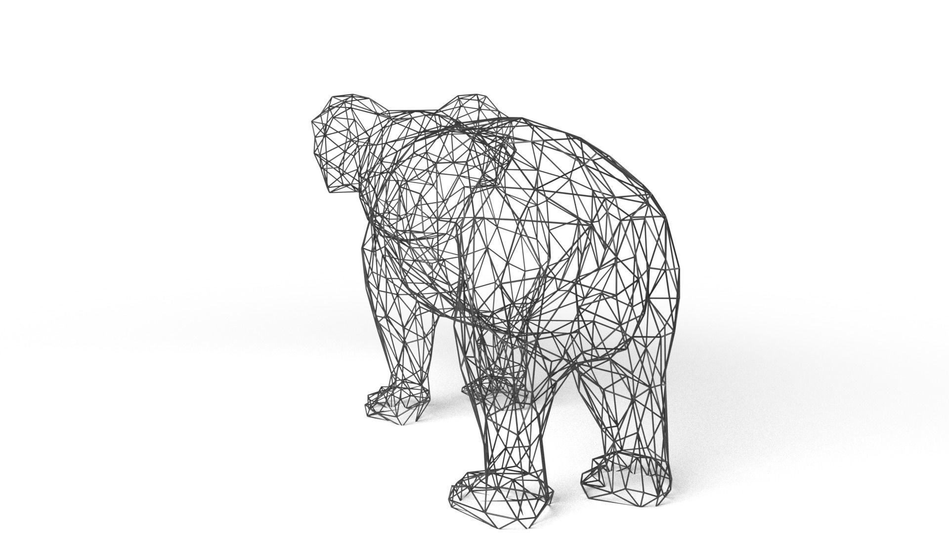 Koala Wireframe Low-poly 3D model_5