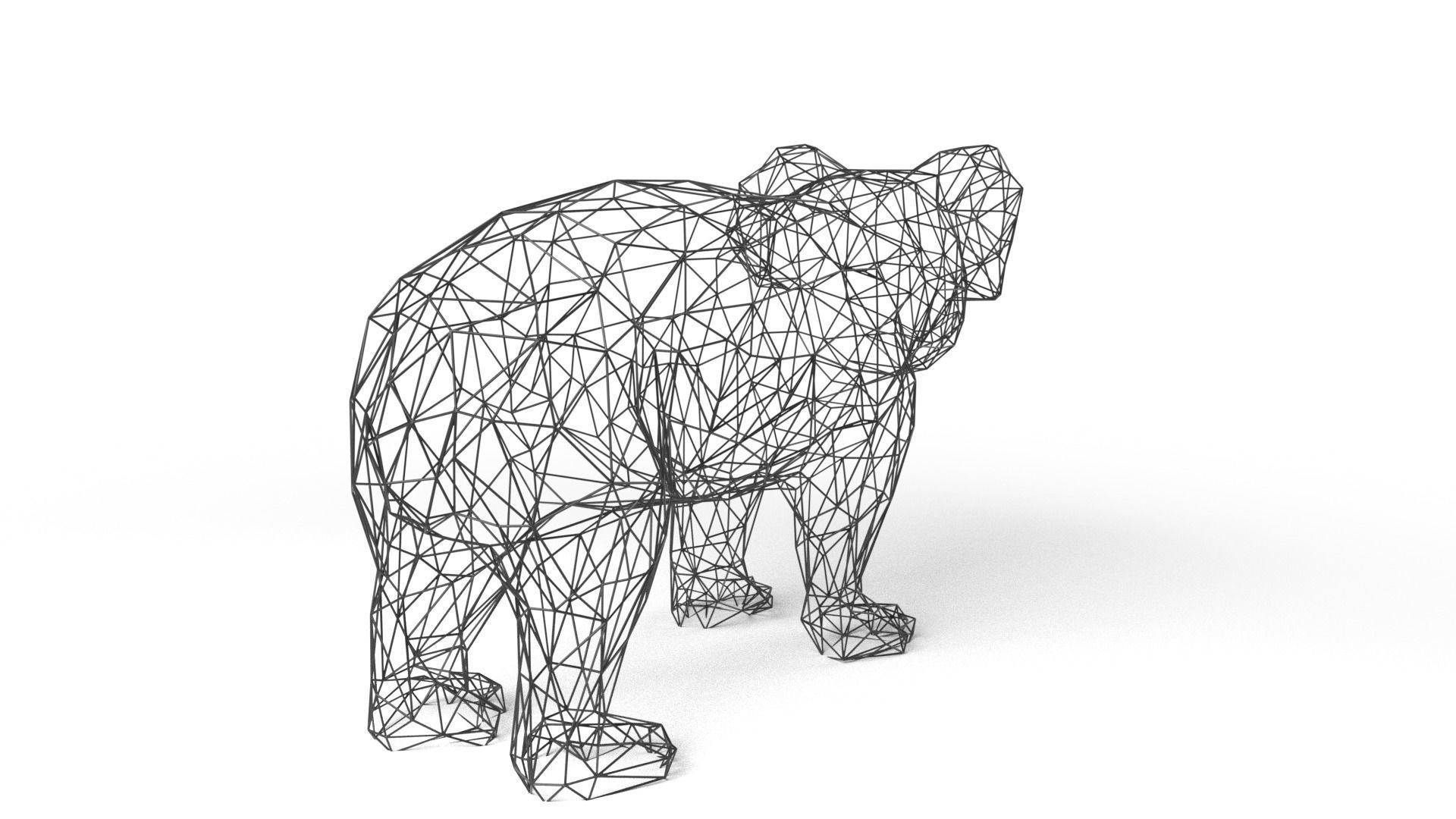 Koala Wireframe Low-poly 3D model_4