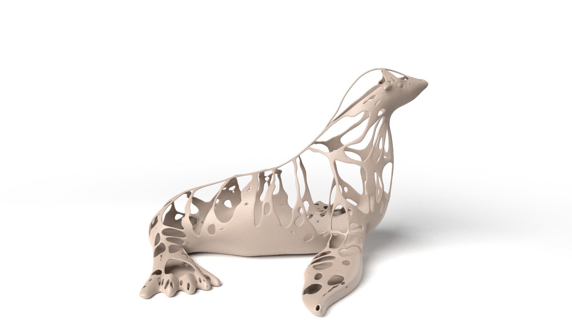 Seal Dust Voronoi Low-poly 3D model_2