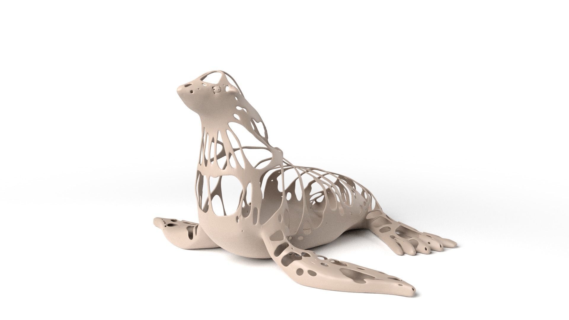 Seal Dust Voronoi Low-poly 3D model_6