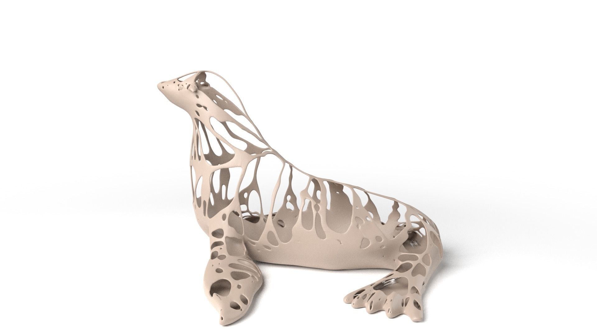 Seal Dust Voronoi Low-poly 3D model_5