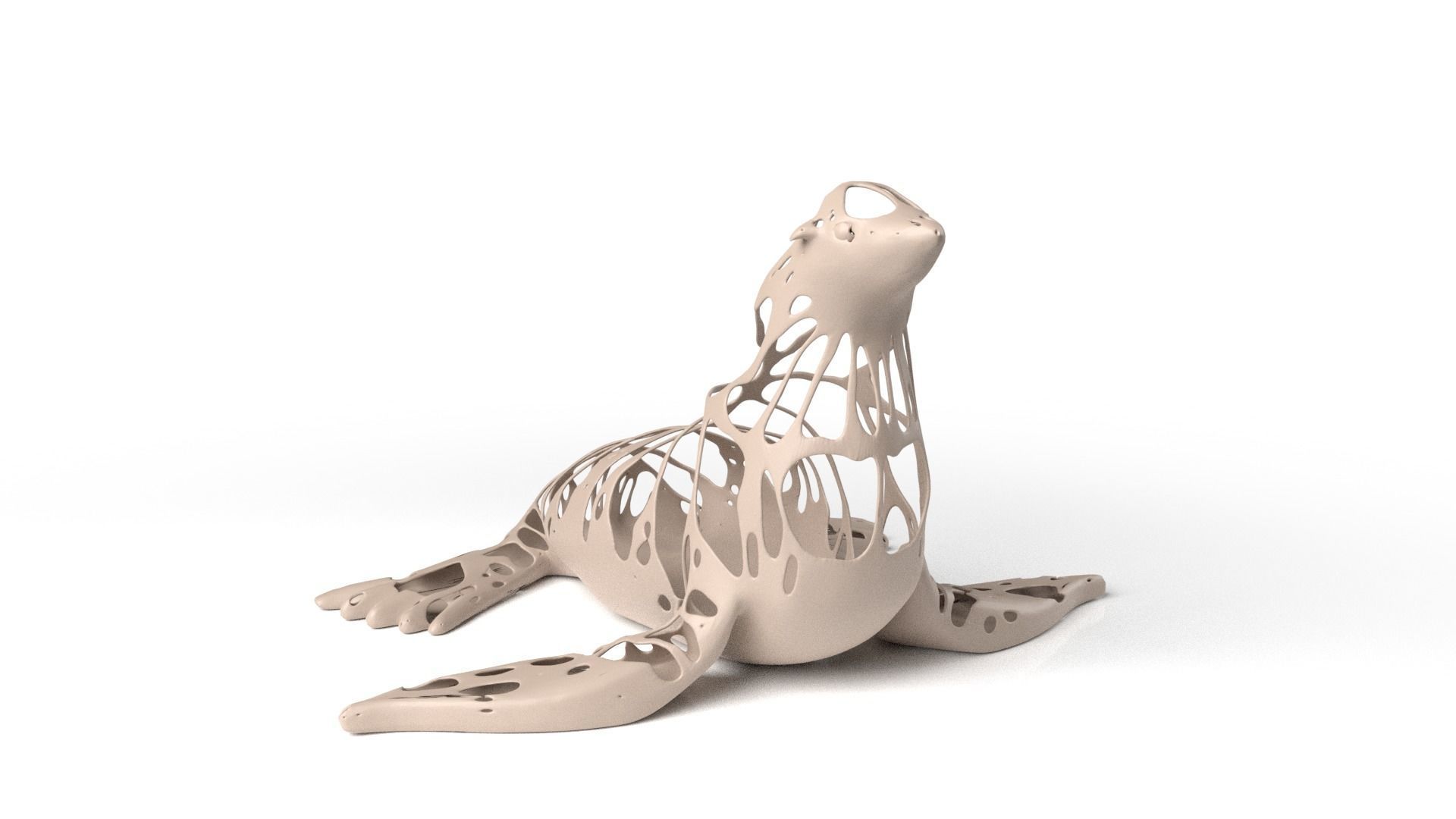 Seal Dust Voronoi Low-poly 3D model_1