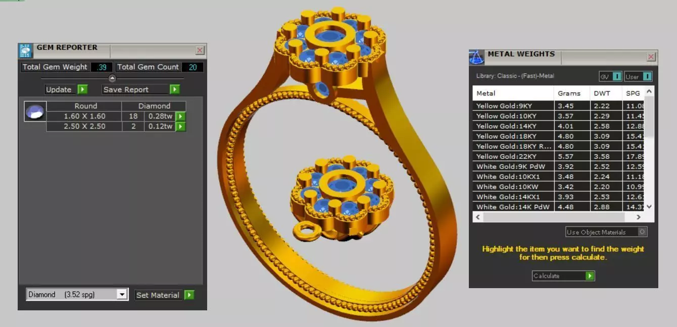 ring  earrings necklace 3D print model_0