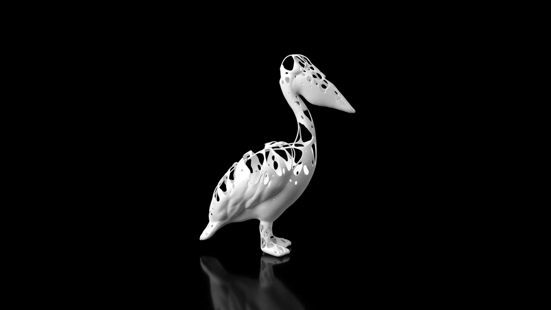 Pelican Dust Voronoi Low-poly 3D model_3