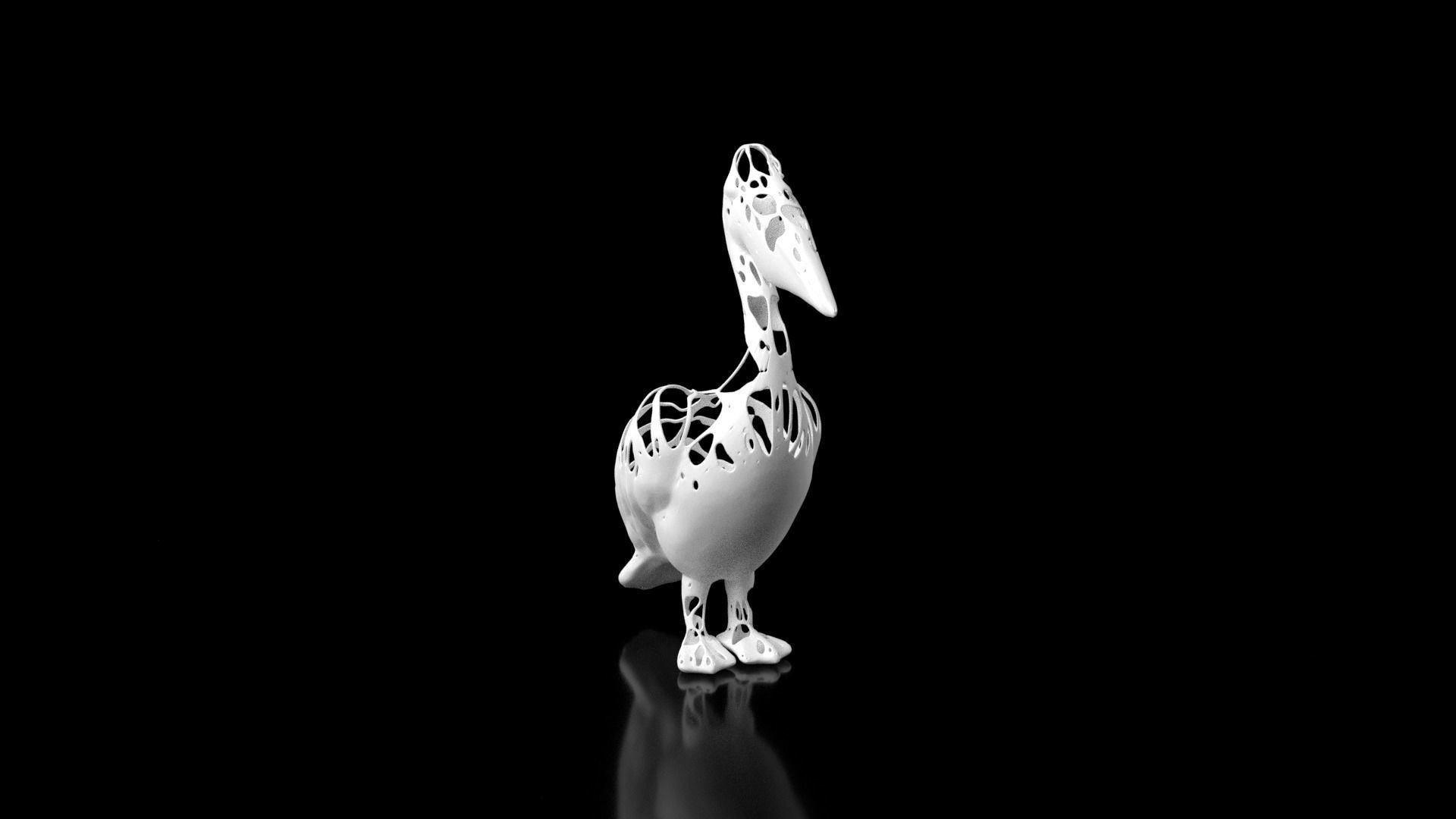 Pelican Dust Voronoi Low-poly 3D model_2