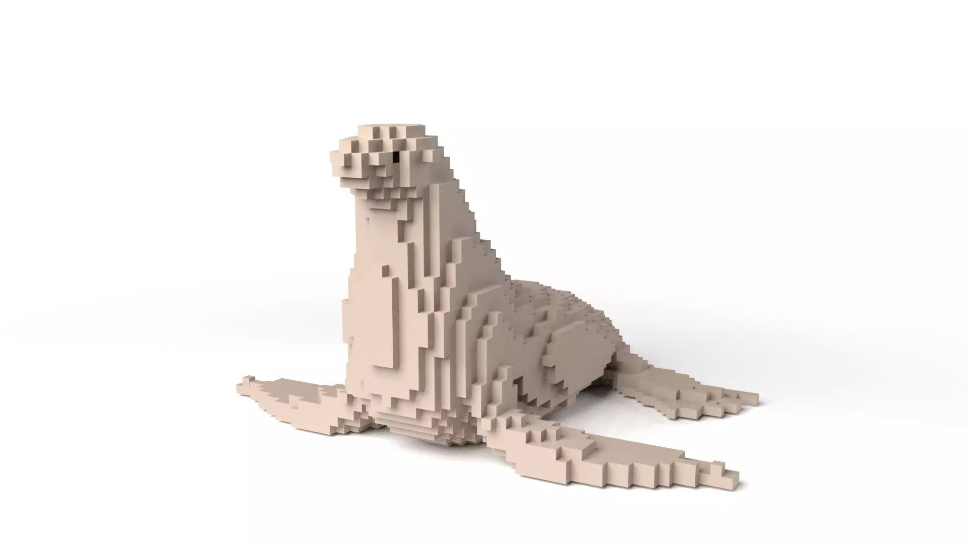 Seal Minecraft Voxel Low-poly 3D model