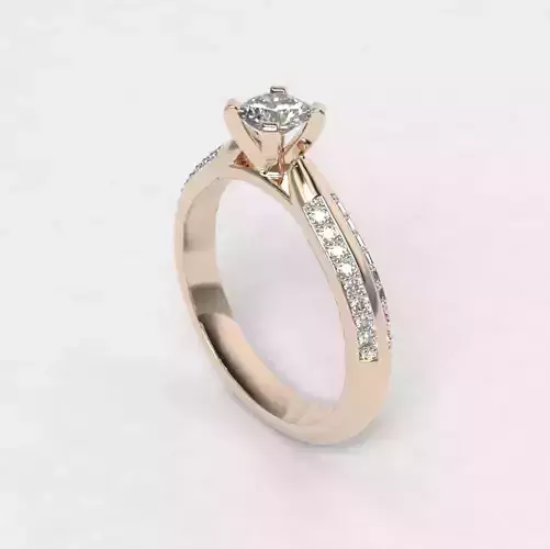 Anillo solitario de compromiso  con piedras engagement ring