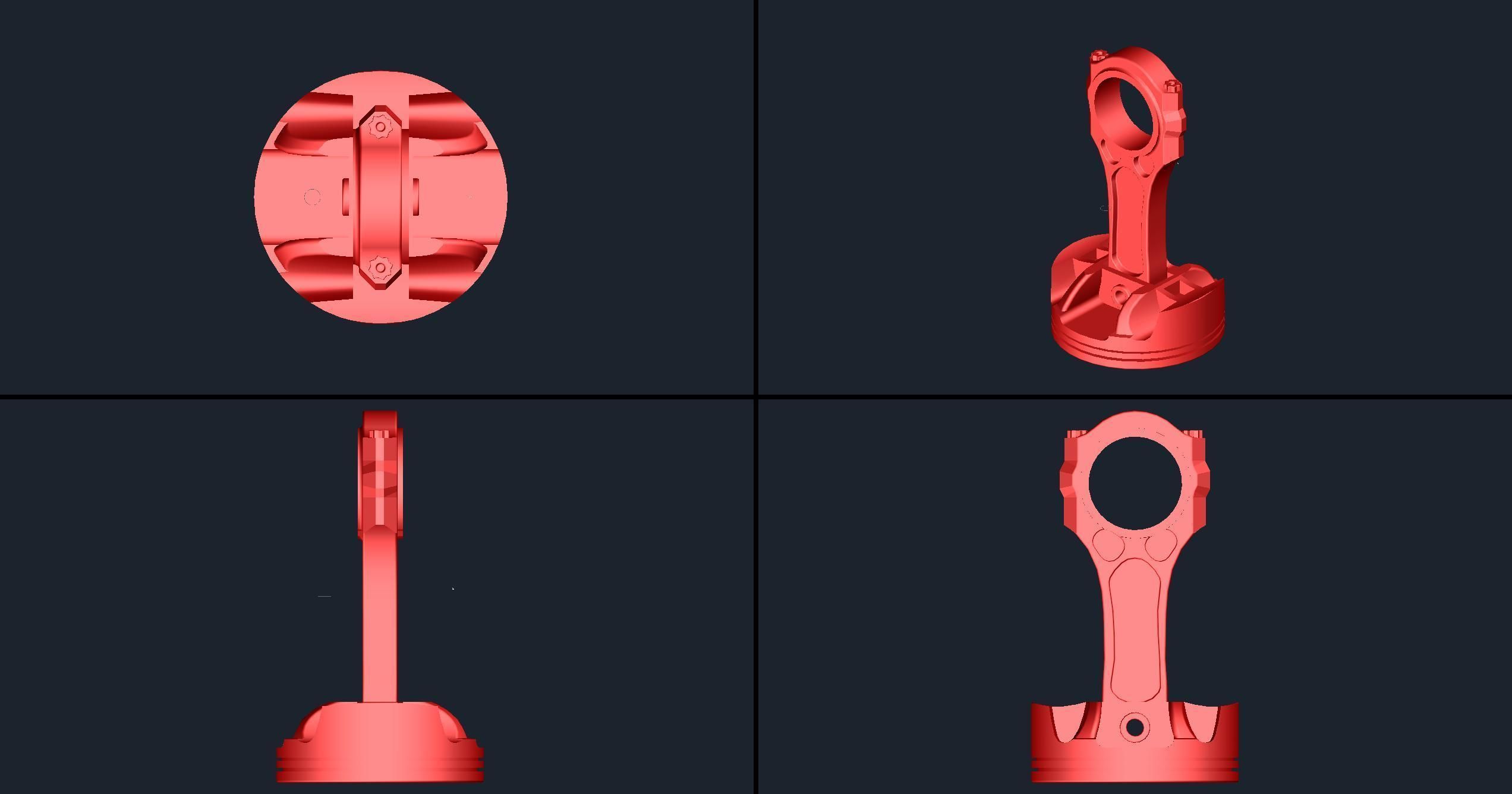 Dije de piston de motor    Engine piston charm 3D model_4