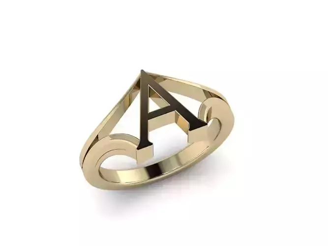 Jewelry Alphabet Ring A 3D print model