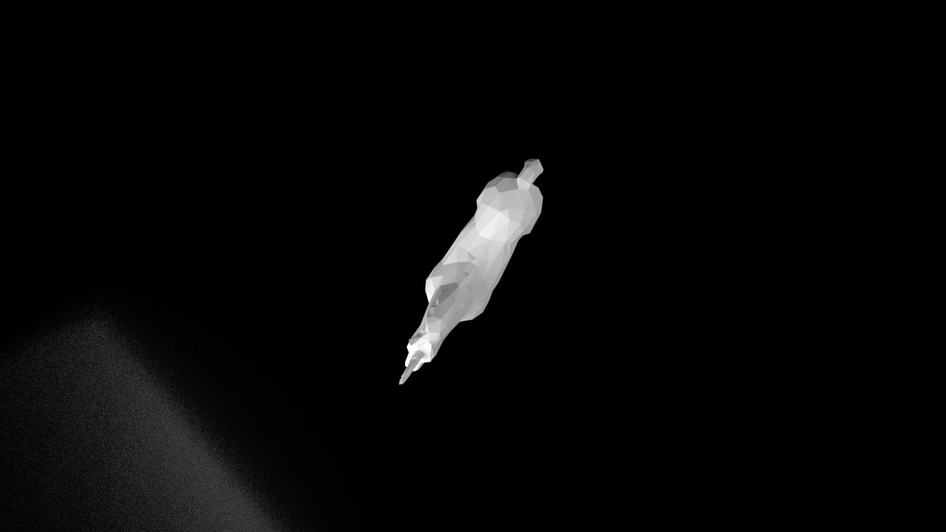 Unicorn Low Poligonal Low-poly 3D model_7