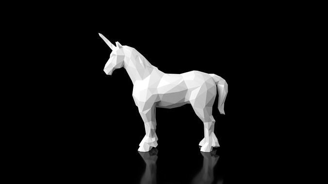 Unicorn Low Poligonal Low-poly 3D model