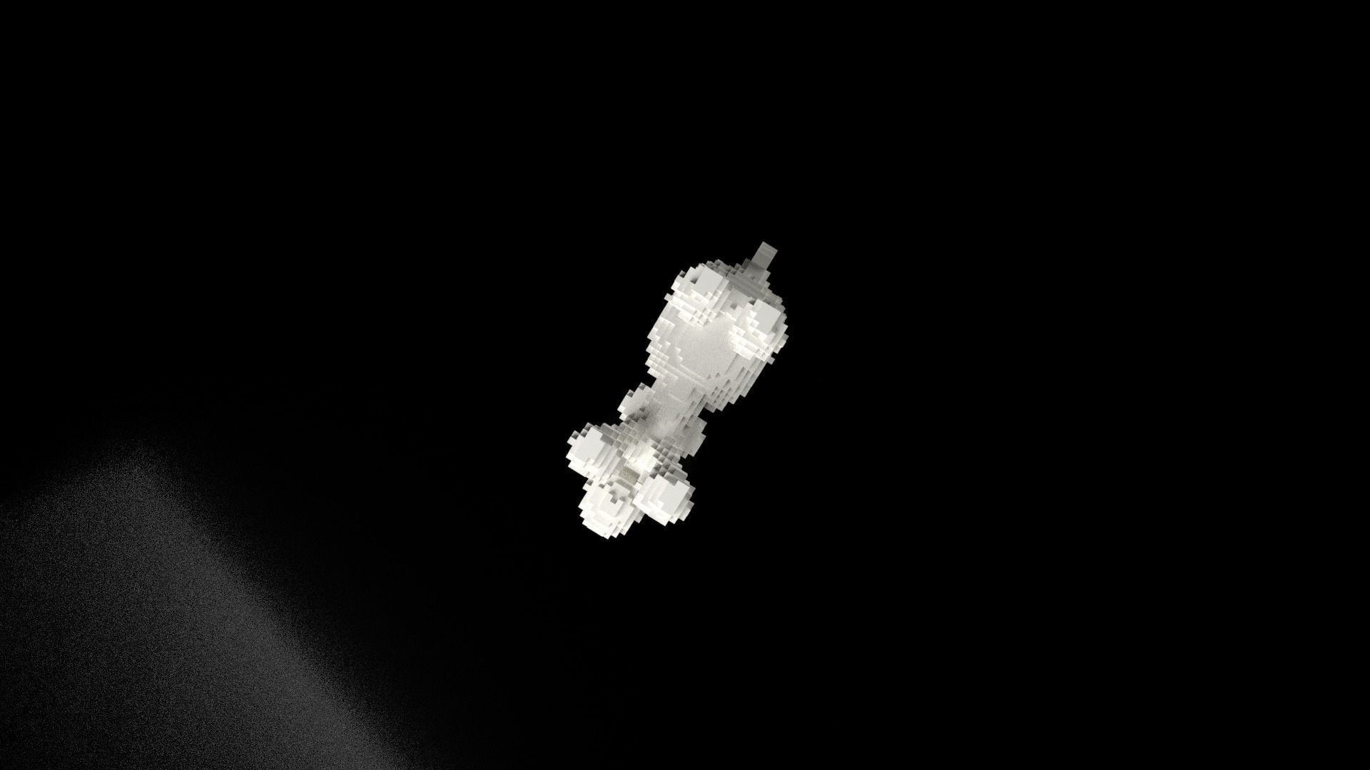 Poodle Minecraft Voxel Low-poly 3D model_8