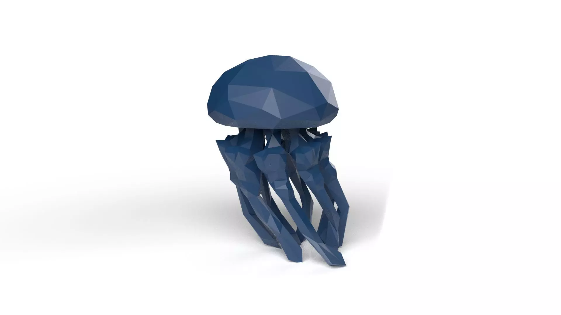 Jellyfish Low Poligonal Low-poly 3D model_0