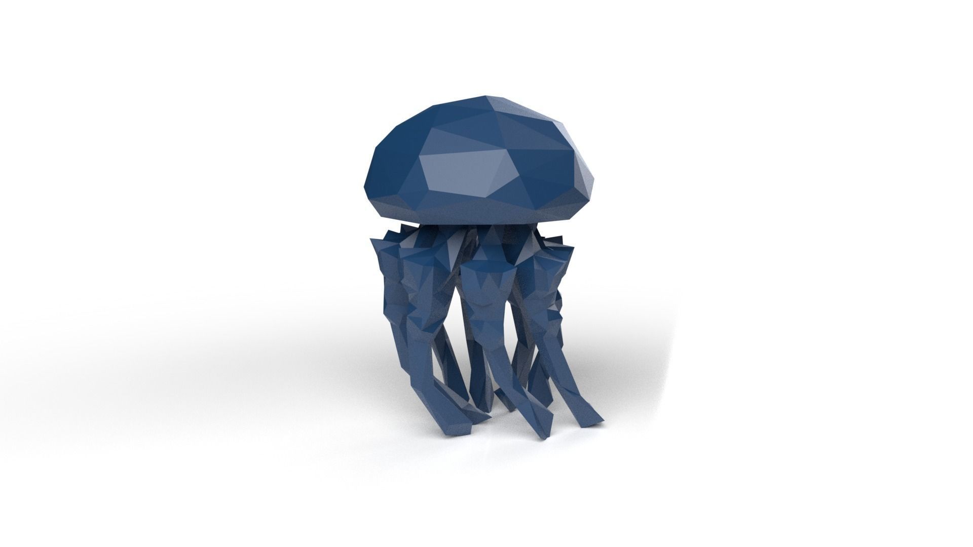 Jellyfish Low Poligonal Low-poly 3D model_1