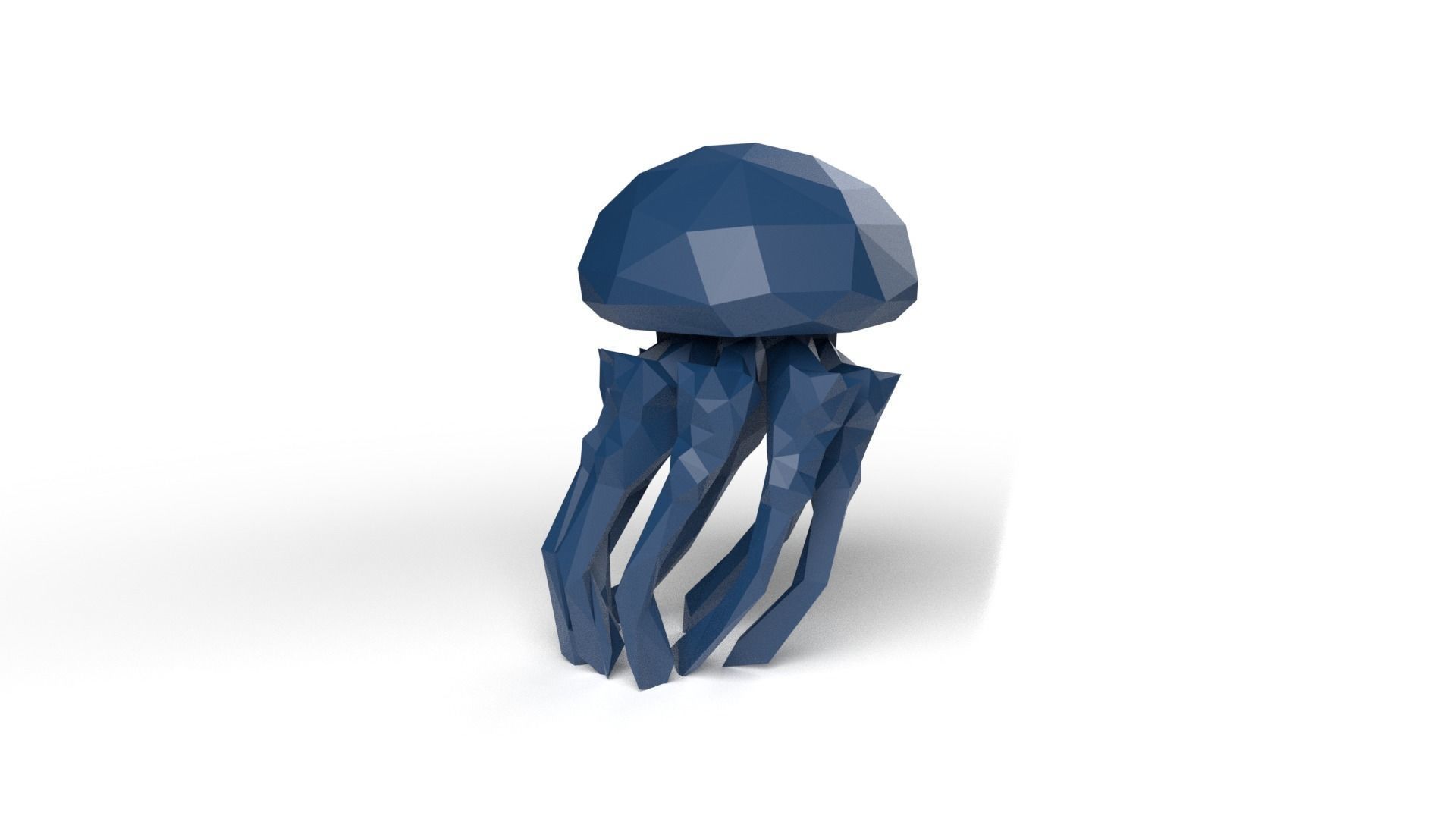Jellyfish Low Poligonal Low-poly 3D model_3