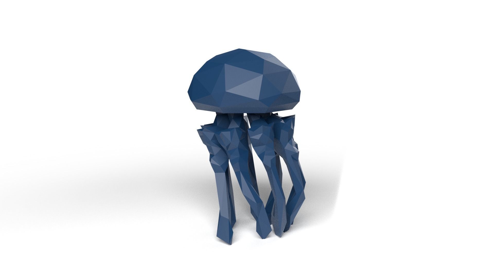 Jellyfish Low Poligonal Low-poly 3D model_5