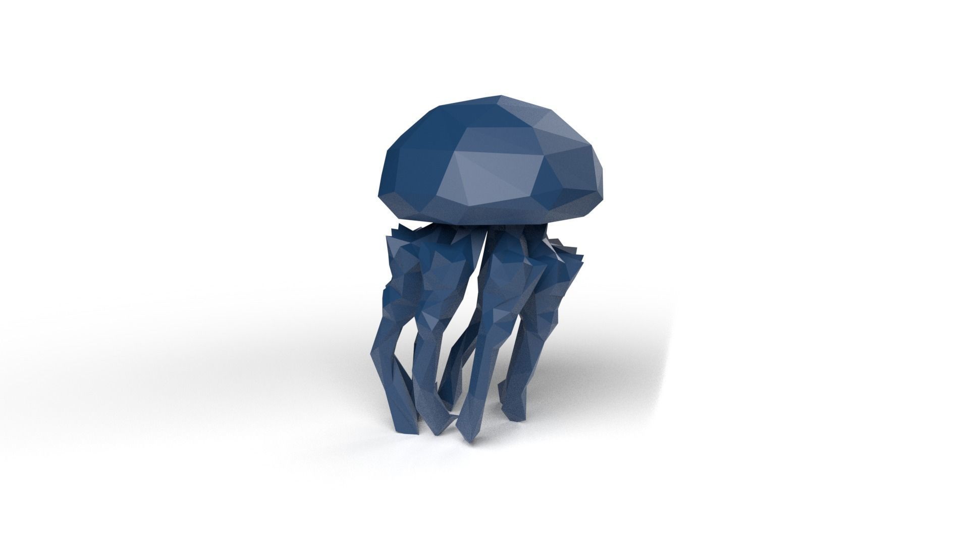 Jellyfish Low Poligonal Low-poly 3D model_2
