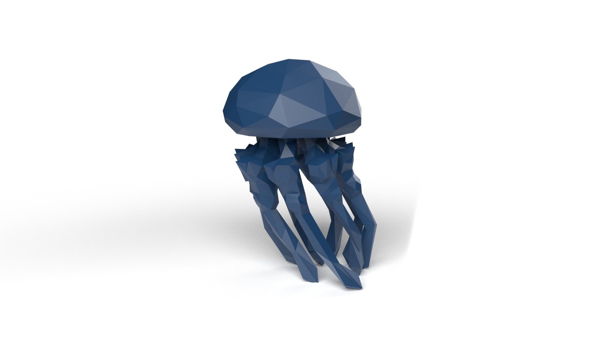 Jellyfish Low Poligonal Low-poly 3D model_6