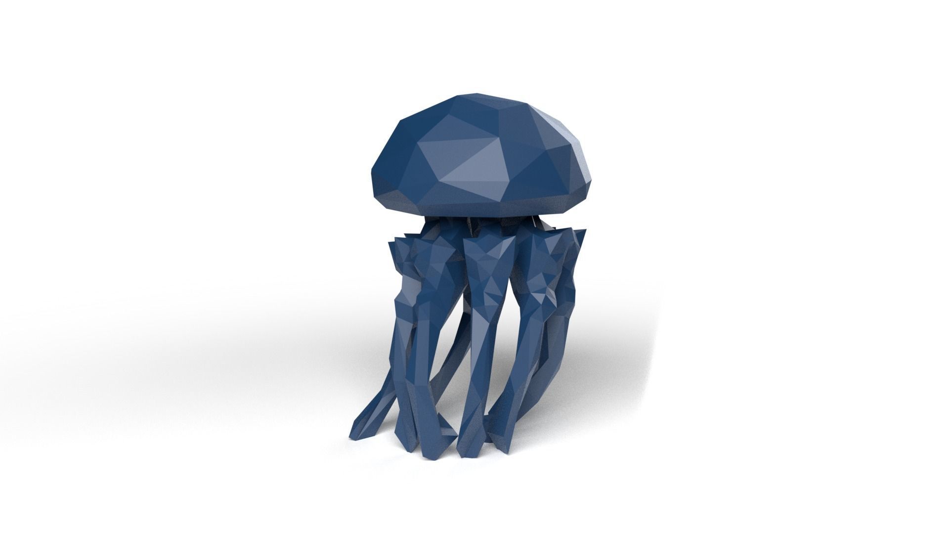 Jellyfish Low Poligonal Low-poly 3D model_4