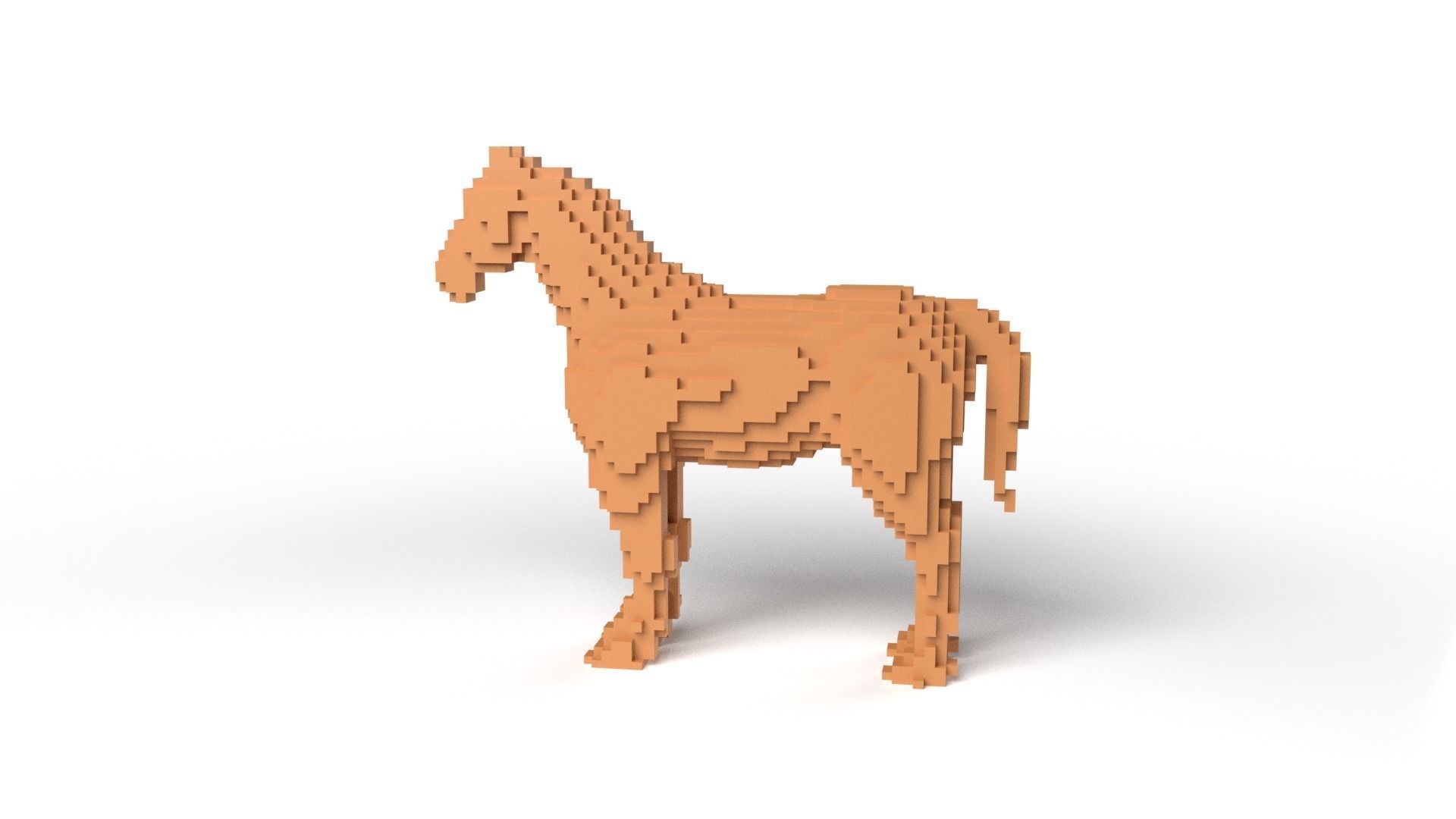 Horse Minecraft Voxel Low-poly 3D model_6