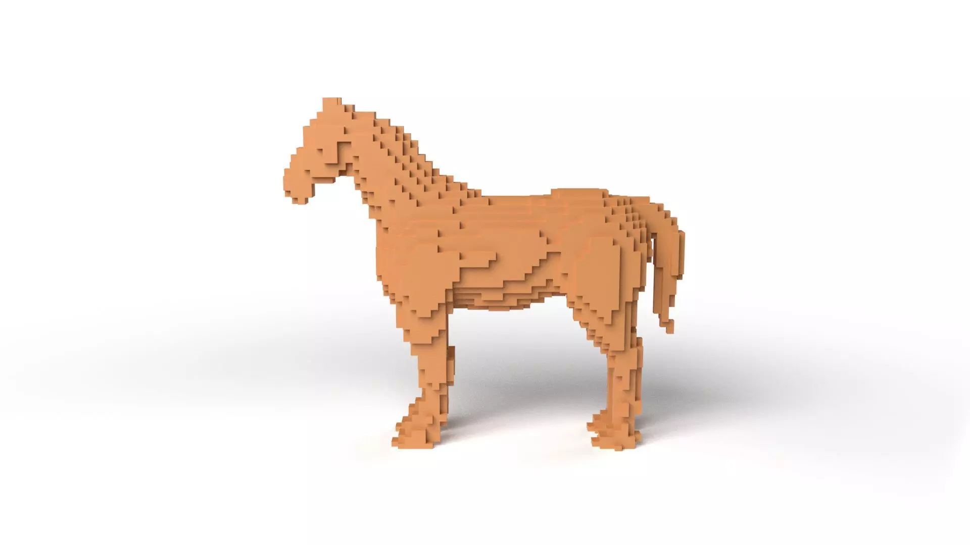 Horse Minecraft Voxel Low-poly 3D model_0