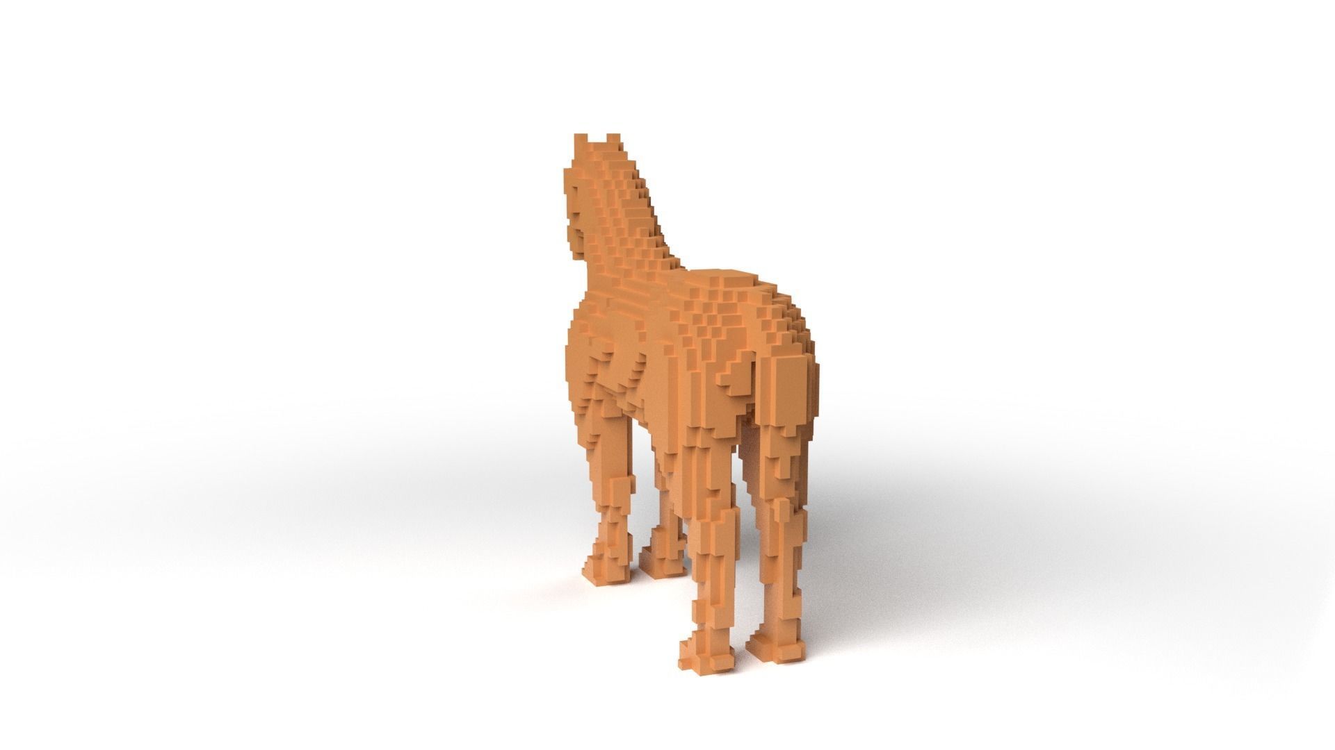 Horse Minecraft Voxel Low-poly 3D model_5