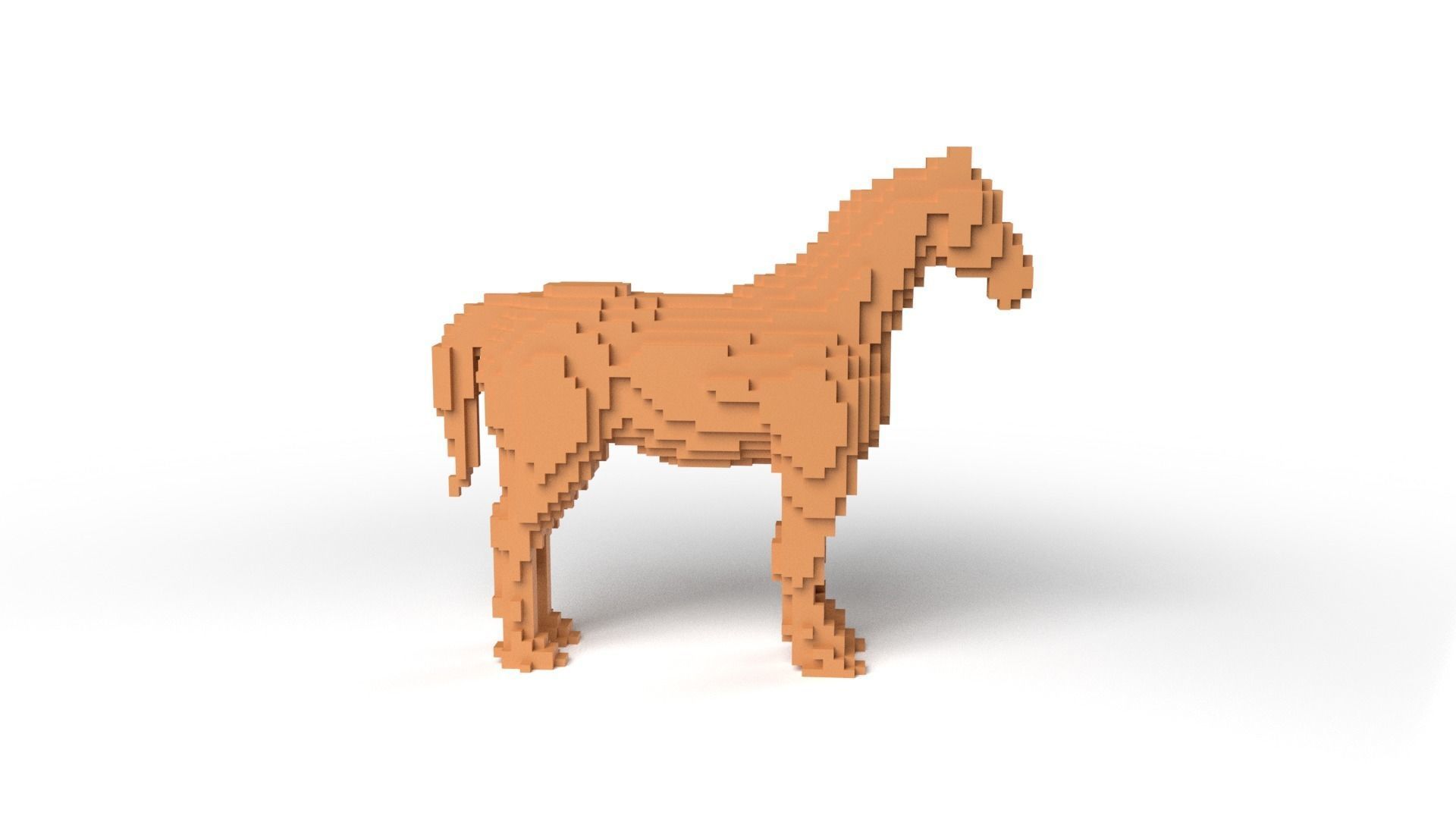 Horse Minecraft Voxel Low-poly 3D model_3