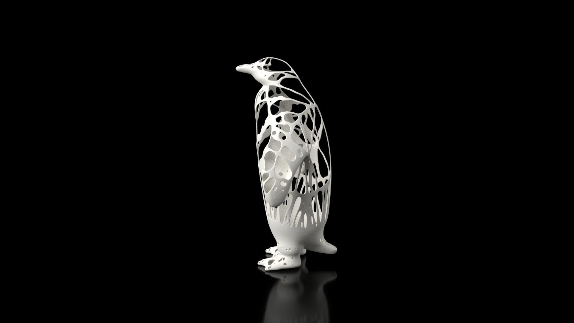 Penguin Dust Voronoi Low-poly 3D model_6