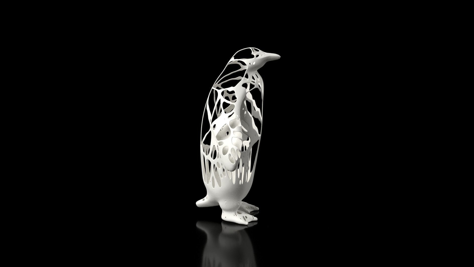 Penguin Dust Voronoi Low-poly 3D model_3