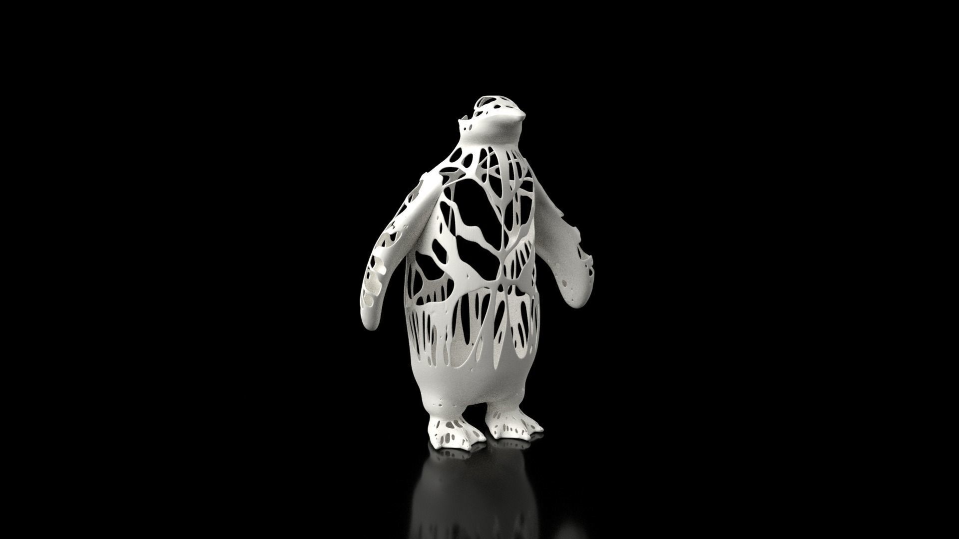 Penguin Dust Voronoi Low-poly 3D model_2